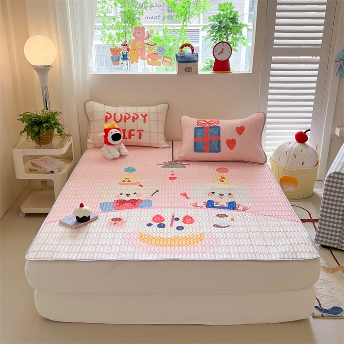 91家纺网 家纺一手货源 找家纺 韩都家居 2025春夏新款ins大版卡通乳胶席凉席席子（包含买家秀）奶油童话