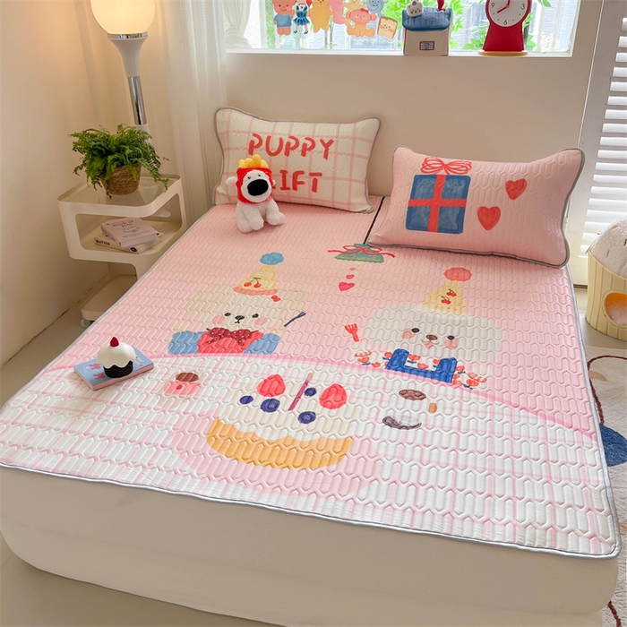 91家纺网 家纺一手货源 找家纺 韩都家居 2025春夏新款ins大版卡通乳胶席凉席席子（包含买家秀）奶油童话