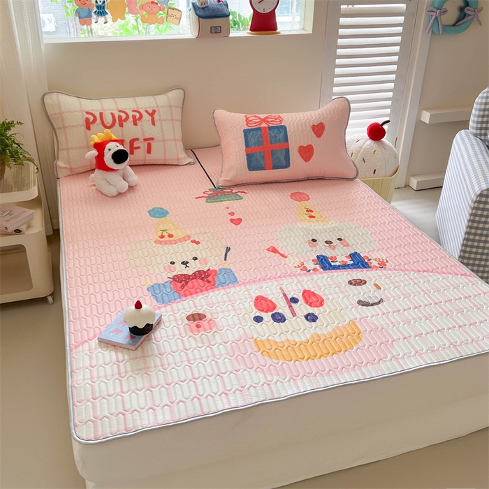 91家纺网 家纺一手货源 找家纺 韩都家居 2025春夏新款ins大版卡通乳胶席凉席席子（包含买家秀）奶油童话