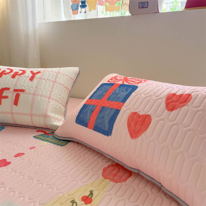 91家纺网 家纺一手货源 找家纺 韩都家居 2025春夏新款ins大版卡通乳胶席凉席席子（包含买家秀）奶油童话