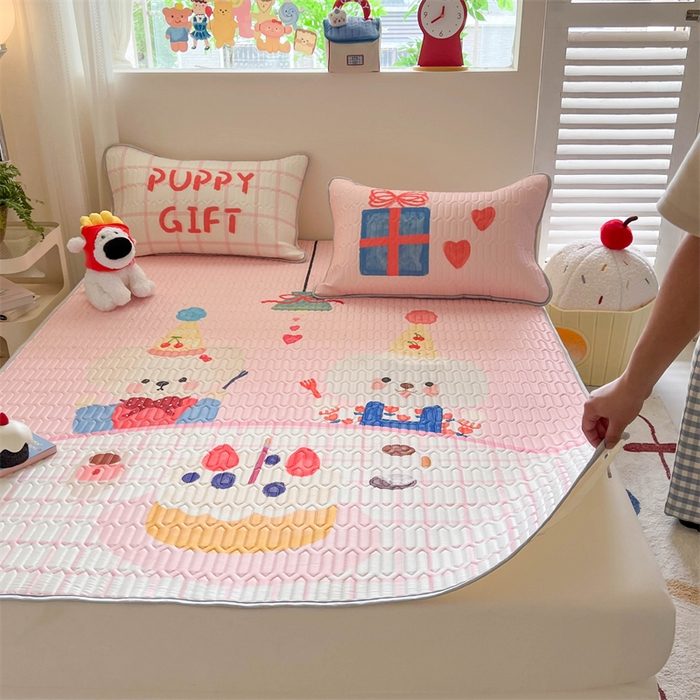 91家纺网 家纺一手货源 找家纺 韩都家居 2025春夏新款ins大版卡通乳胶席凉席席子（包含买家秀）奶油童话