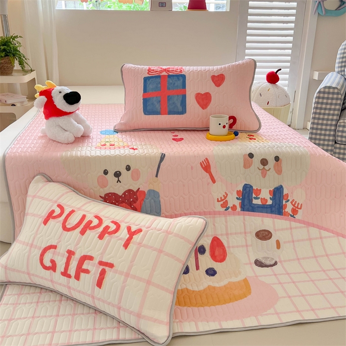 91家纺网 家纺一手货源 找家纺 韩都家居 2025春夏新款ins大版卡通乳胶席凉席席子（包含买家秀）奶油童话