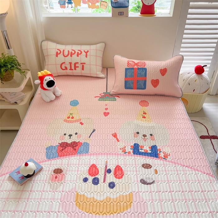 91家纺网 家纺一手货源 找家纺 韩都家居 2025春夏新款ins大版卡通乳胶席凉席席子（包含买家秀）奶油童话