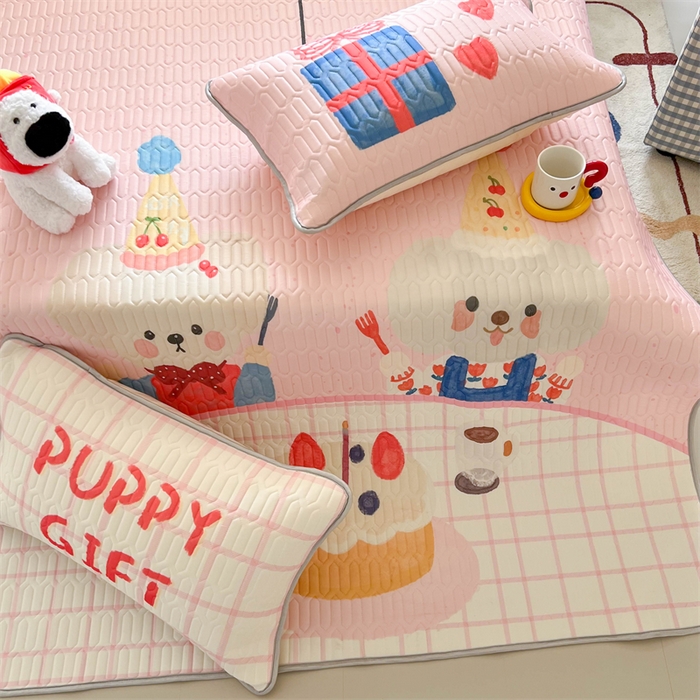 91家纺网 家纺一手货源 找家纺 韩都家居 2025春夏新款ins大版卡通乳胶席凉席席子（包含买家秀）奶油童话