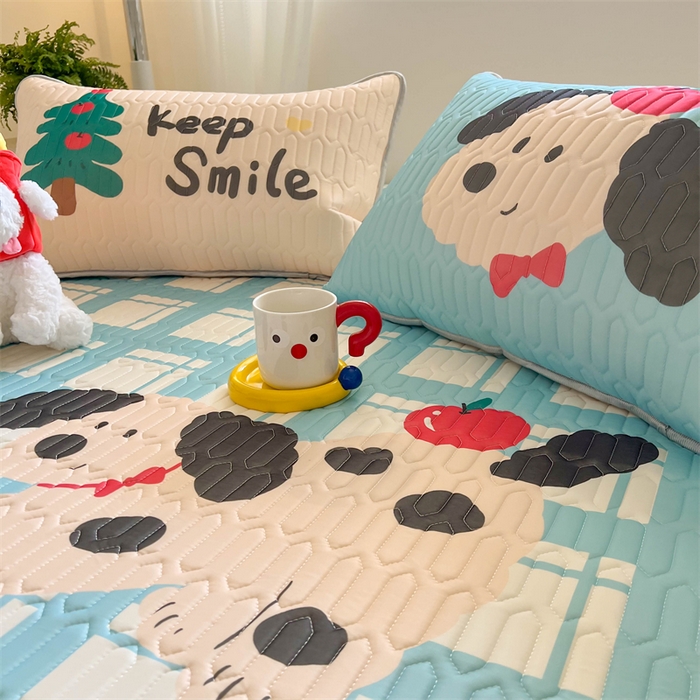 91家纺网 家纺一手货源 找家纺 韩都家居 2025春夏新款ins大版卡通乳胶席凉席席子（包含买家秀）苹果波点狗