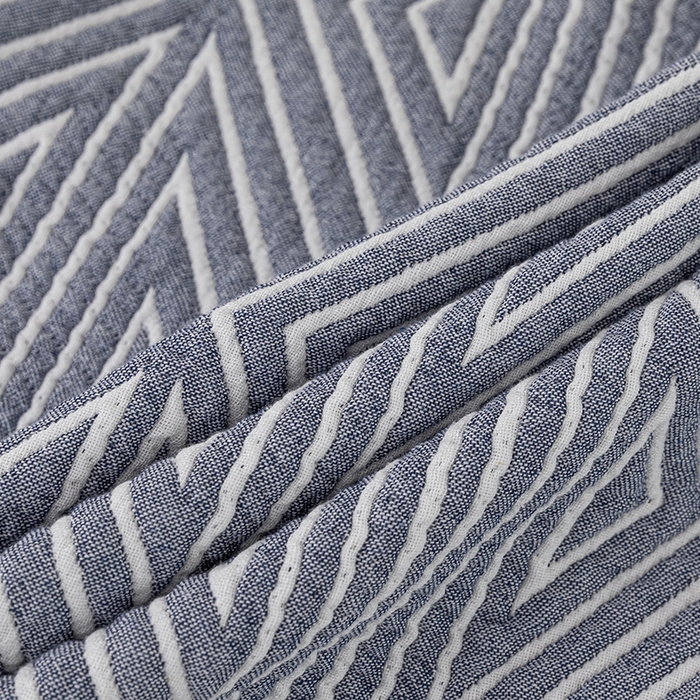 91家纺网 家纺一手货源 找家纺 卡奥家纺 2025新款水洗全棉四层纱盖毯毛巾被夏凉被  时光-蓝