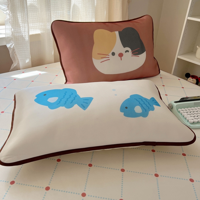 91家纺网 家纺一手货源 找家纺 顾里家纺 2025新款韩式Chic风冰感牛奶丝软席席子 会员➖5元 钓鱼小猫