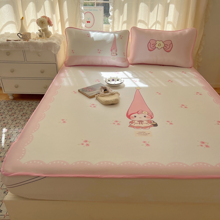 91家纺网 家纺一手货源 找家纺 顾里家纺 2025新款韩式Chic风冰感牛奶丝软席席子 会员➖5元 花花猫咪