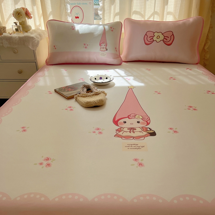 91家纺网 家纺一手货源 找家纺 顾里家纺 2025新款韩式Chic风冰感牛奶丝软席席子 会员➖5元 花花猫咪