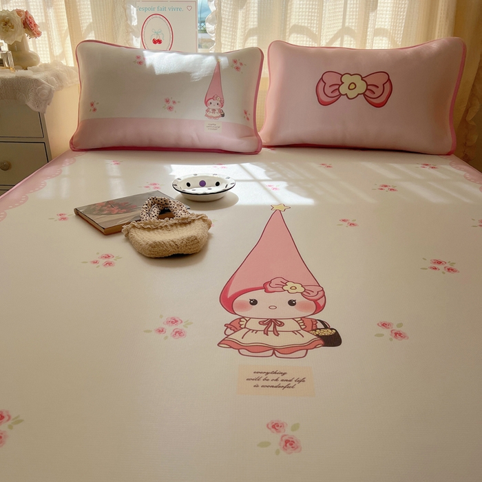 91家纺网 家纺一手货源 找家纺 顾里家纺 2025新款韩式Chic风冰感牛奶丝软席席子 会员➖5元 花花猫咪