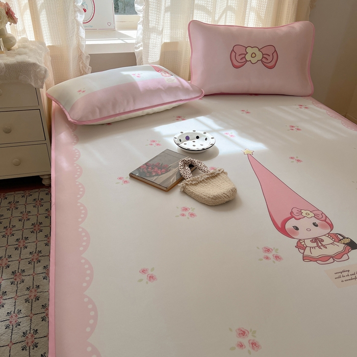 91家纺网 家纺一手货源 找家纺 顾里家纺 2025新款韩式Chic风冰感牛奶丝软席席子 会员➖5元 花花猫咪