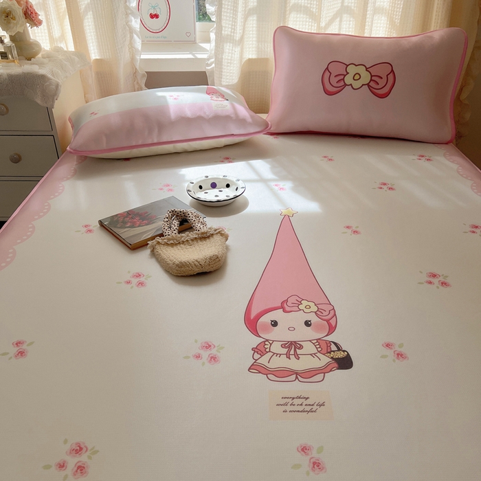 91家纺网 家纺一手货源 找家纺 顾里家纺 2025新款韩式Chic风冰感牛奶丝软席席子 会员➖5元 花花猫咪