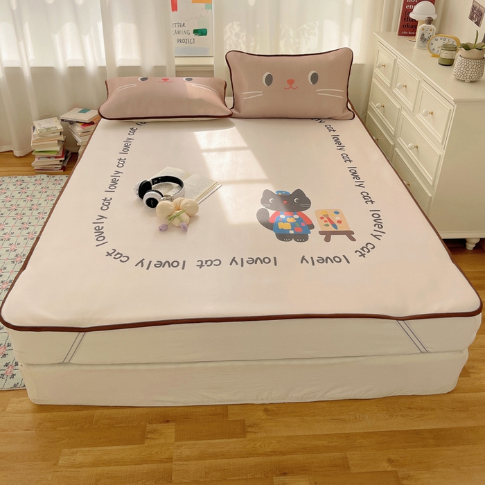 91家纺网 家纺一手货源 找家纺 顾里家纺 2025新款韩式Chic风冰感牛奶丝软席席子 会员➖5元 画师小猫