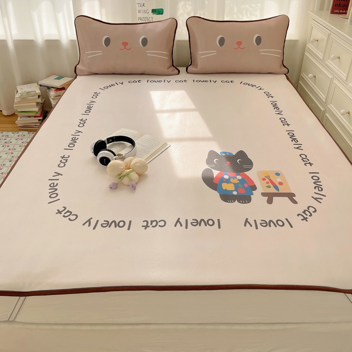 91家纺网 家纺一手货源 找家纺 顾里家纺 2025新款韩式Chic风冰感牛奶丝软席席子 会员➖5元 画师小猫