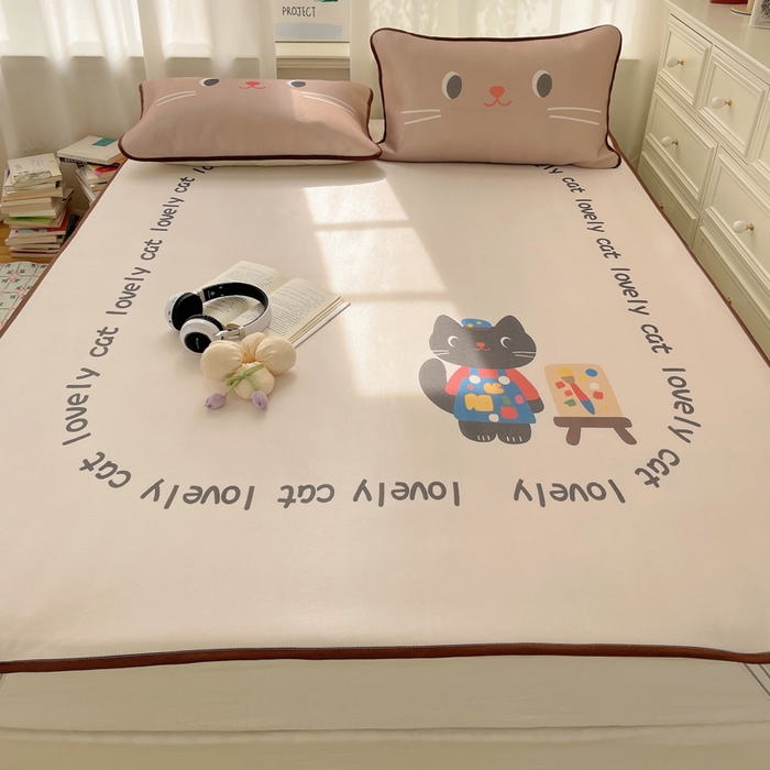 91家纺网 家纺一手货源 找家纺 顾里家纺 2025新款韩式Chic风冰感牛奶丝软席席子 会员➖5元 画师小猫