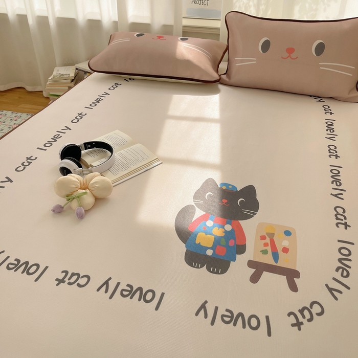 91家纺网 家纺一手货源 找家纺 顾里家纺 2025新款韩式Chic风冰感牛奶丝软席席子 会员➖5元 画师小猫