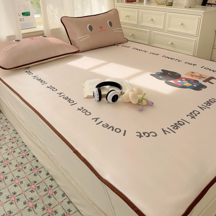 91家纺网 家纺一手货源 找家纺 顾里家纺 2025新款韩式Chic风冰感牛奶丝软席席子 会员➖5元 画师小猫