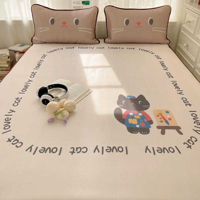 91家纺网 家纺一手货源 找家纺 顾里家纺 2025新款韩式Chic风冰感牛奶丝软席席子 会员➖5元 画师小猫