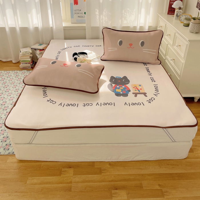 91家纺网 家纺一手货源 找家纺 顾里家纺 2025新款韩式Chic风冰感牛奶丝软席席子 会员➖5元 画师小猫