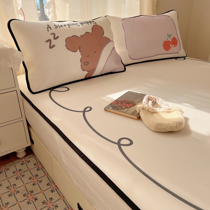 91家纺网 家纺一手货源 找家纺 顾里家纺 2025新款韩式Chic风冰感牛奶丝软席席子 会员➖5元 懒觉小狗