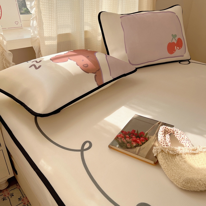 91家纺网 家纺一手货源 找家纺 顾里家纺 2025新款韩式Chic风冰感牛奶丝软席席子 会员➖5元 懒觉小狗