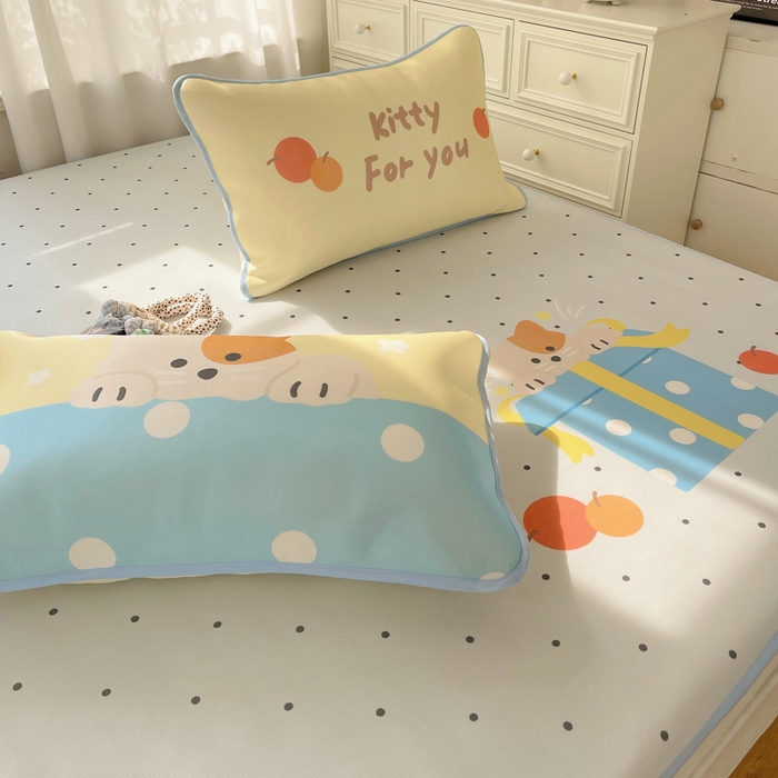 91家纺网 家纺一手货源 找家纺 顾里家纺 2025新款韩式Chic风冰感牛奶丝软席席子 会员➖5元 礼物小狗