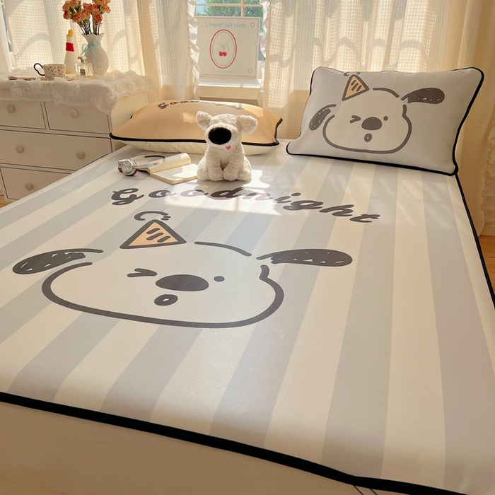 91家纺网 家纺一手货源 找家纺 顾里家纺 2025新款韩式Chic风冰感牛奶丝软席席子 会员➖5元 帽子小狗