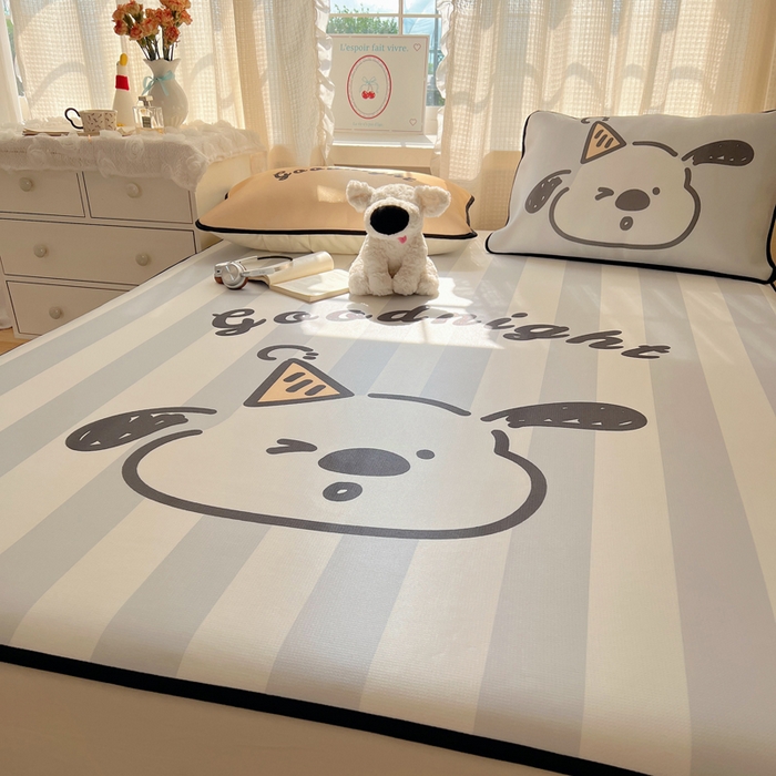 91家纺网 家纺一手货源 找家纺 顾里家纺 2025新款韩式Chic风冰感牛奶丝软席席子 会员➖5元 帽子小狗