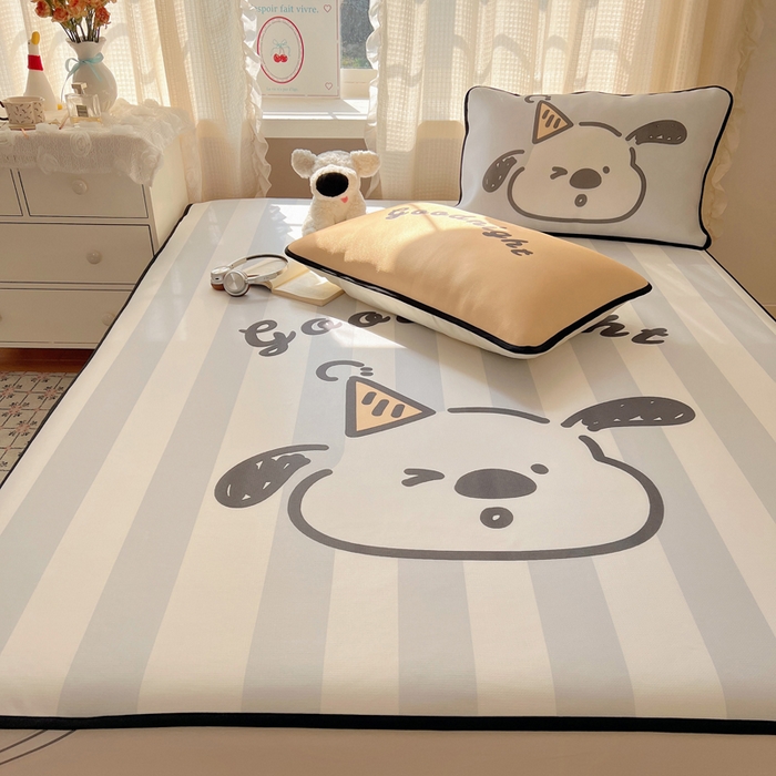 91家纺网 家纺一手货源 找家纺 顾里家纺 2025新款韩式Chic风冰感牛奶丝软席席子 会员➖5元 帽子小狗