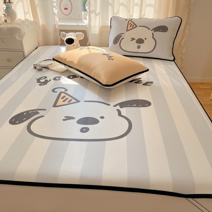 91家纺网 家纺一手货源 找家纺 顾里家纺 2025新款韩式Chic风冰感牛奶丝软席席子 会员➖5元 帽子小狗