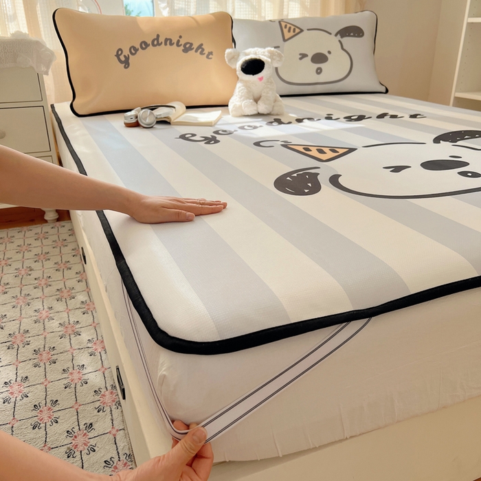 91家纺网 家纺一手货源 找家纺 顾里家纺 2025新款韩式Chic风冰感牛奶丝软席席子 会员➖5元 帽子小狗