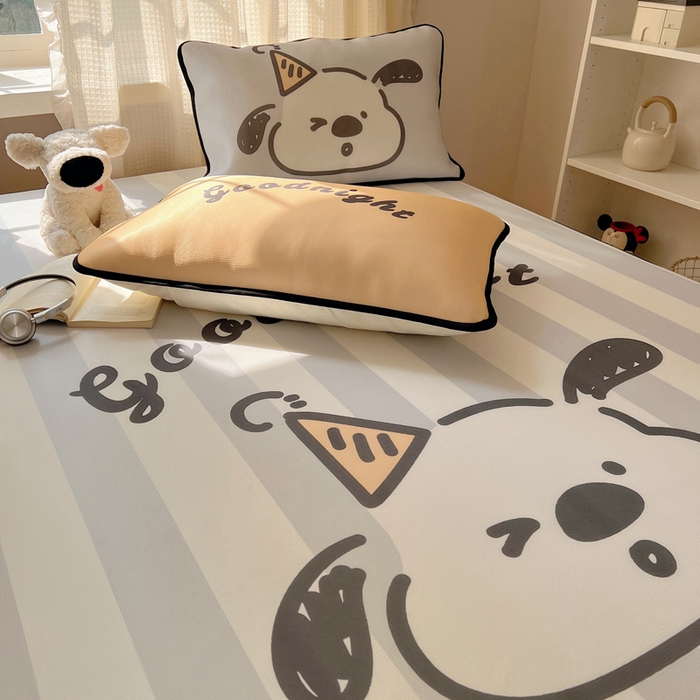 91家纺网 家纺一手货源 找家纺 顾里家纺 2025新款韩式Chic风冰感牛奶丝软席席子 会员➖5元 帽子小狗