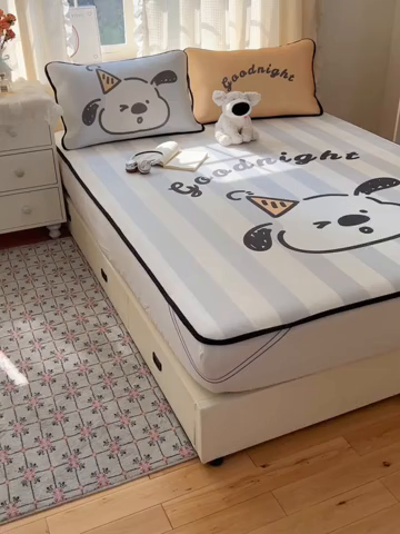 91家纺网 家纺一手货源 找家纺 顾里家纺 2025新款韩式Chic风冰感牛奶丝软席席子 会员➖5元 帽子小狗