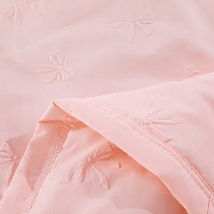 91家纺网 家纺一手货源 找家纺 宝宝纱2025新款5D压花针织水洗棉夏被 半夏粉