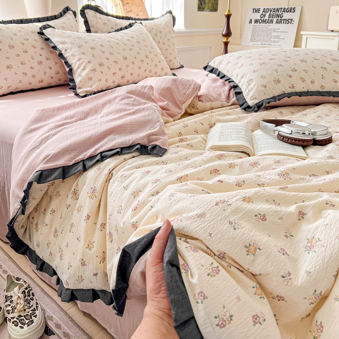 91家纺网 家纺一手货源 找家纺 一比一2025新款赫本风四件套 赫本风-梦境