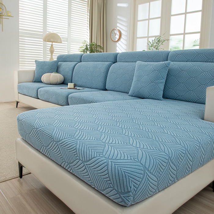 91家纺网 家纺一手货源 找家纺 沐沐2026新款和悦沙发笠 孔雀蓝