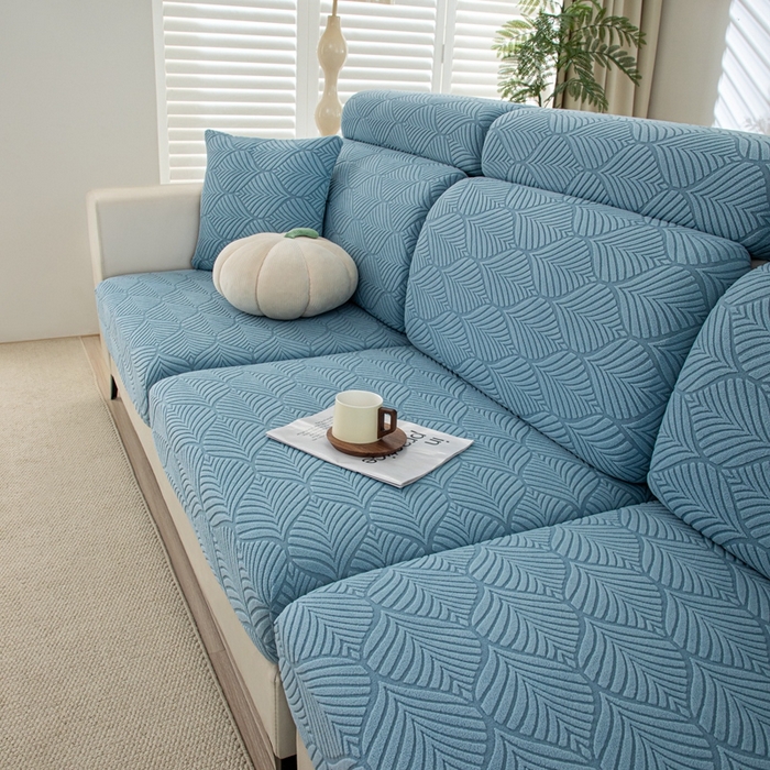 91家纺网 家纺一手货源 找家纺 沐沐2026新款和悦沙发笠 孔雀蓝