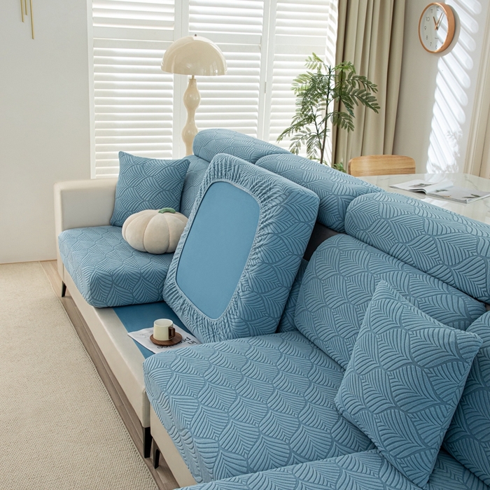 91家纺网 家纺一手货源 找家纺 沐沐2026新款和悦沙发笠 孔雀蓝