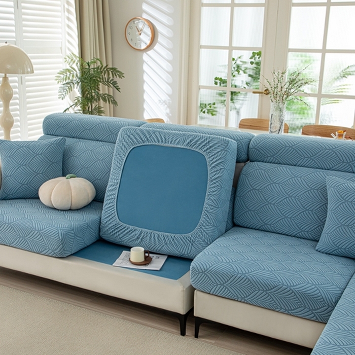 91家纺网 家纺一手货源 找家纺 沐沐2026新款和悦沙发笠 孔雀蓝