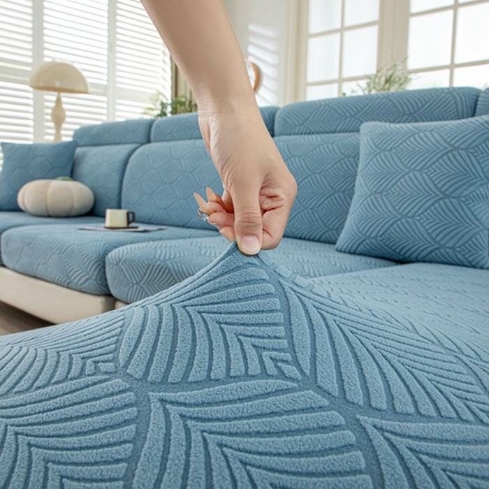 91家纺网 家纺一手货源 找家纺 沐沐2026新款和悦沙发笠 孔雀蓝