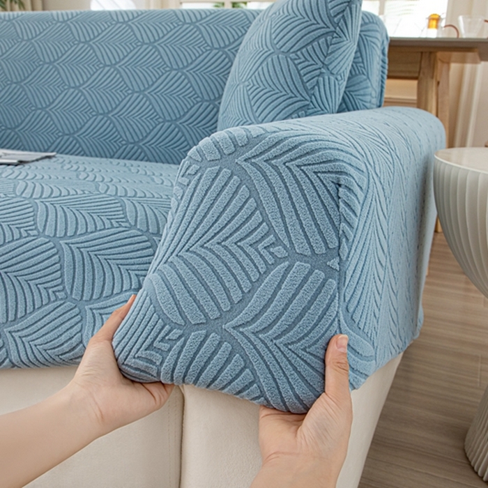 91家纺网 家纺一手货源 找家纺 沐沐2026新款和悦沙发套 孔雀蓝