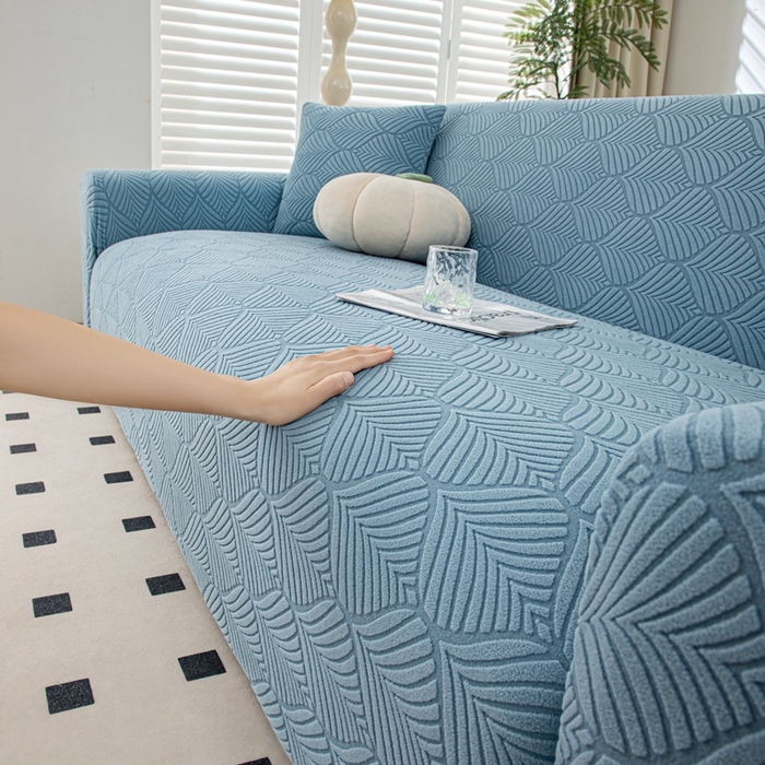 91家纺网 家纺一手货源 找家纺 沐沐2026新款和悦沙发套 孔雀蓝