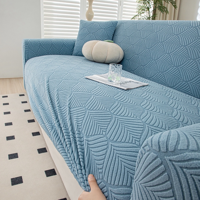 91家纺网 家纺一手货源 找家纺 沐沐2026新款和悦沙发套 孔雀蓝