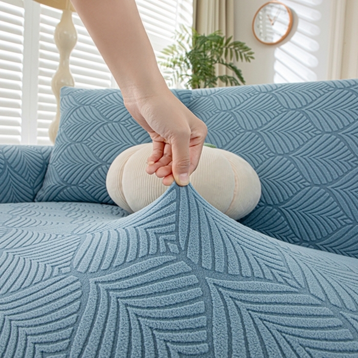 91家纺网 家纺一手货源 找家纺 沐沐2026新款和悦沙发套 孔雀蓝