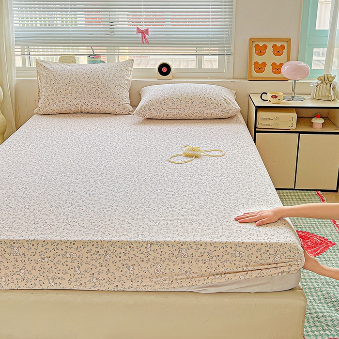 91家纺网 家纺一手货源 找家纺 妖妖2025印花水洗单床笠 乐园小兔