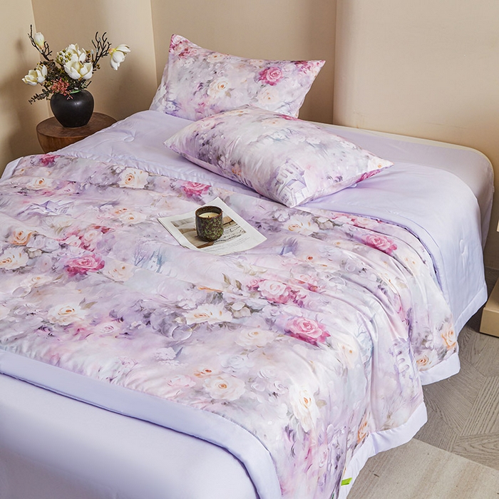 91家纺网 家纺一手货源 找家纺 （总）兴邦 2026新款直播爆款夏被花香凉感数码印花夏凉被空调被可机洗被芯-外贸跨境