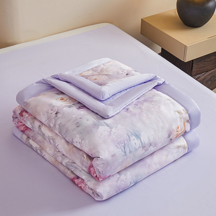 91家纺网 家纺一手货源 找家纺 （总）兴邦 2026新款直播爆款夏被花香凉感数码印花夏凉被空调被可机洗被芯-外贸跨境