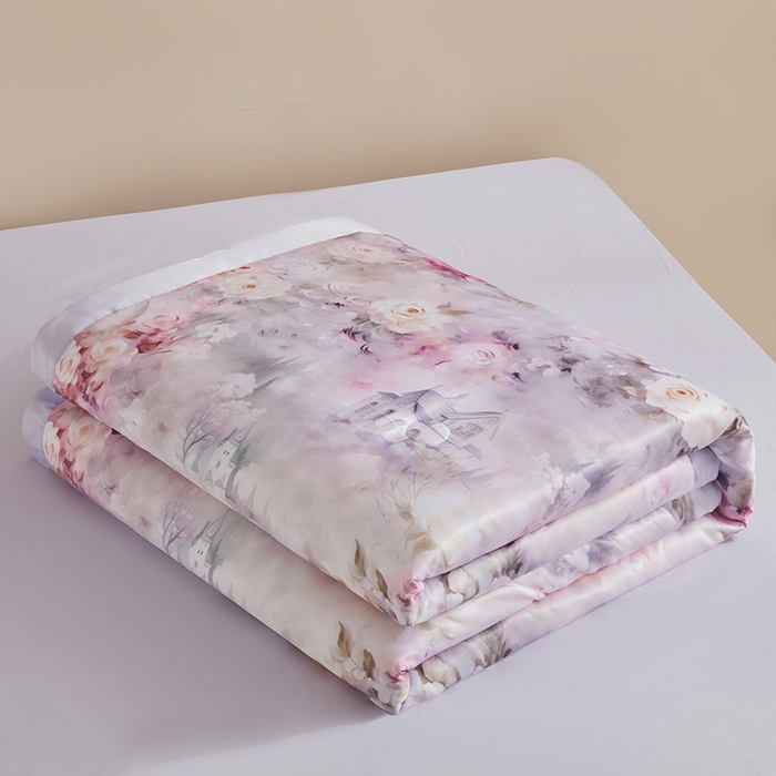 91家纺网 家纺一手货源 找家纺 （总）兴邦 2026新款直播爆款夏被花香凉感数码印花夏凉被空调被可机洗被芯-外贸跨境