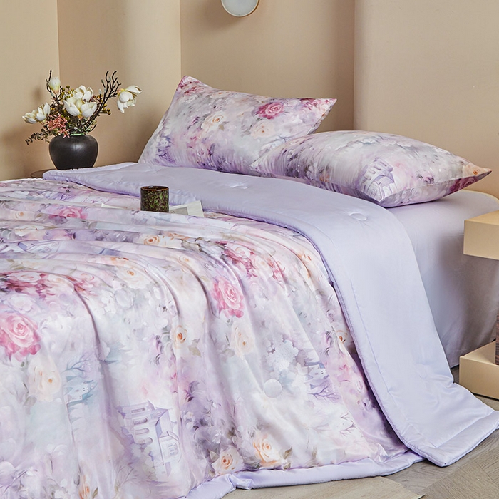 91家纺网 家纺一手货源 找家纺 （总）兴邦 2026新款直播爆款夏被花香凉感数码印花夏凉被空调被可机洗被芯-外贸跨境