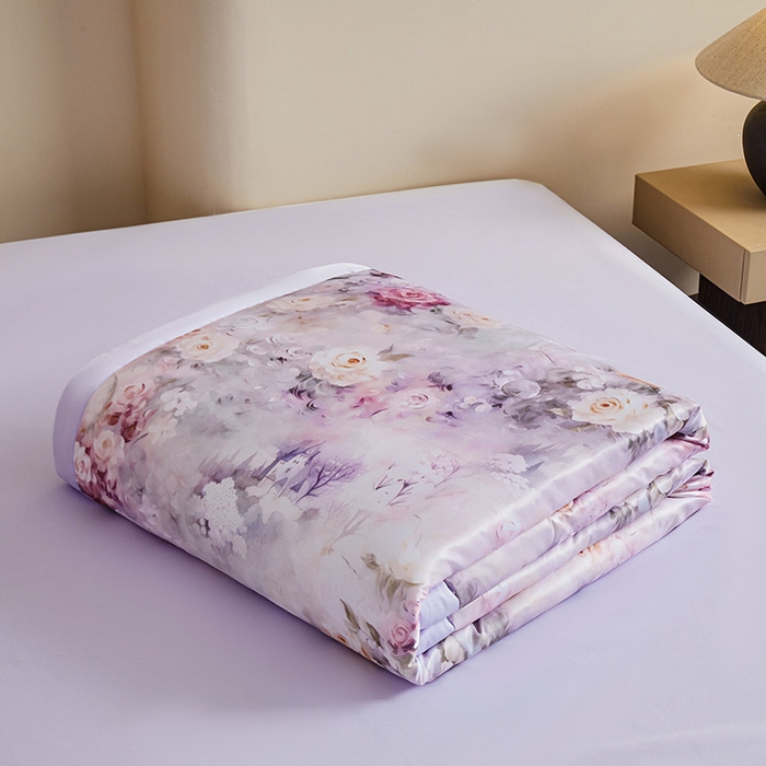 91家纺网 家纺一手货源 找家纺 （总）兴邦 2026新款直播爆款夏被花香凉感数码印花夏凉被空调被可机洗被芯-外贸跨境